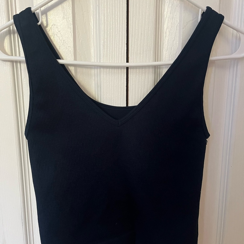 Black V-Neck Tank Top